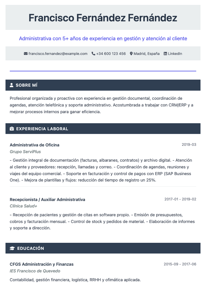 Plantilla Clásico limpio