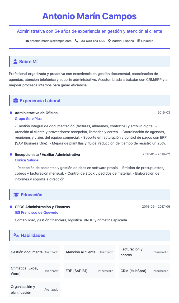 Plantilla Front View